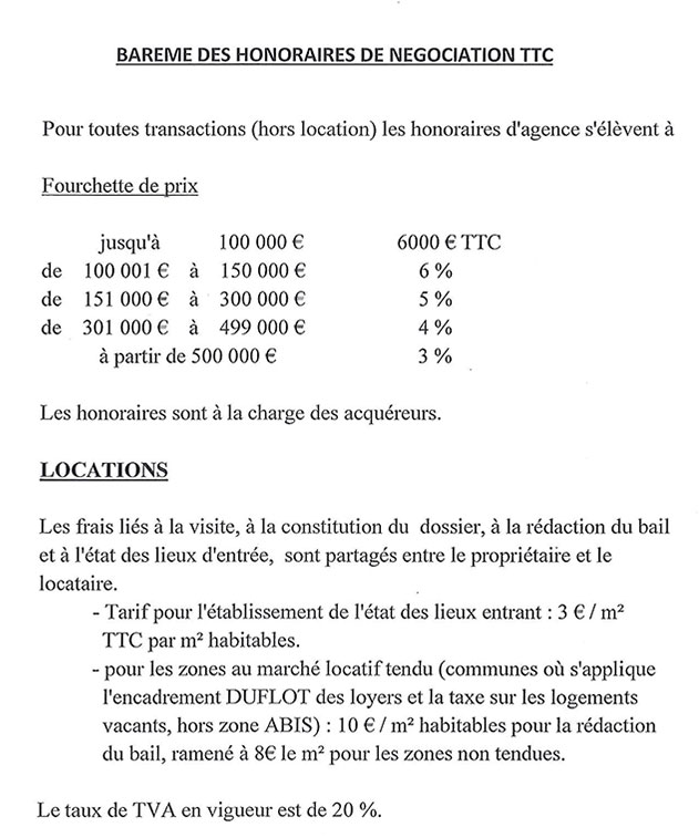 honoraires